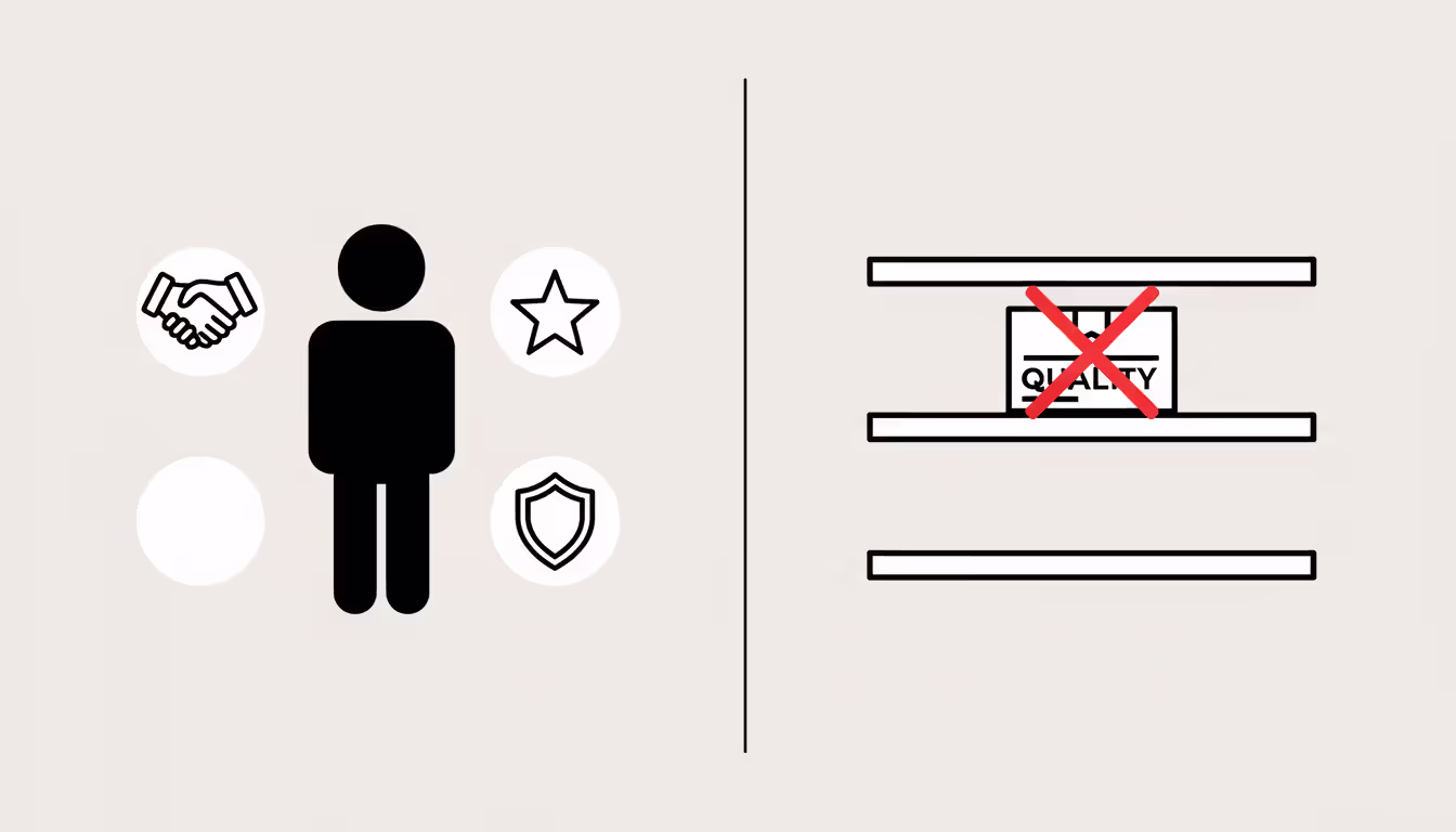 Infographic comparing personal defamation and trade libel concepts with human silhouette on left and product on shelf on right separated by dividing line